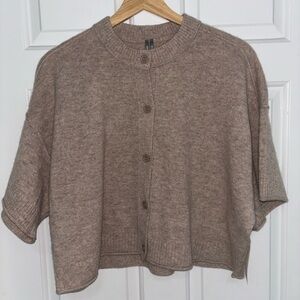 NWT retail $148 size S ANTHROPOLOGIE Cashmere crew neck taupe Sweater.